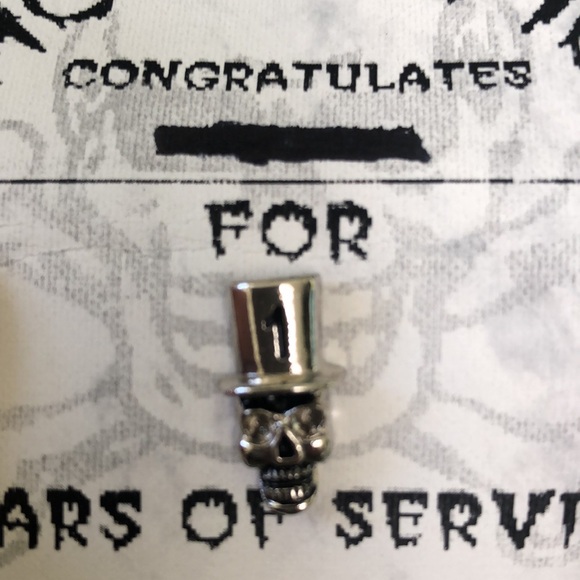 Hot Topic 1 Year of Service Skull Pin - Picture 3 of 7
